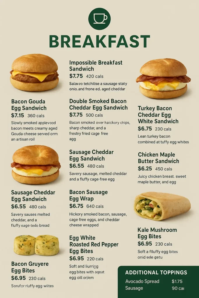 starbucks menu with prices 2025